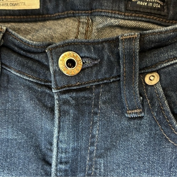 Adriano Goldschmied The Prima Mid Rise Cigarette Dark Wash Jeans made in USA - Picture 2 of 12